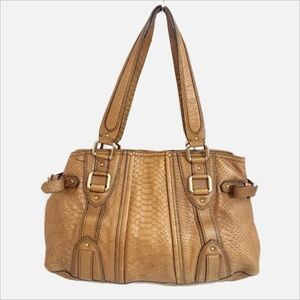 Antonio Melani Textured Leather Fully Lined Satchel Hand Bag Top Handles Roomy